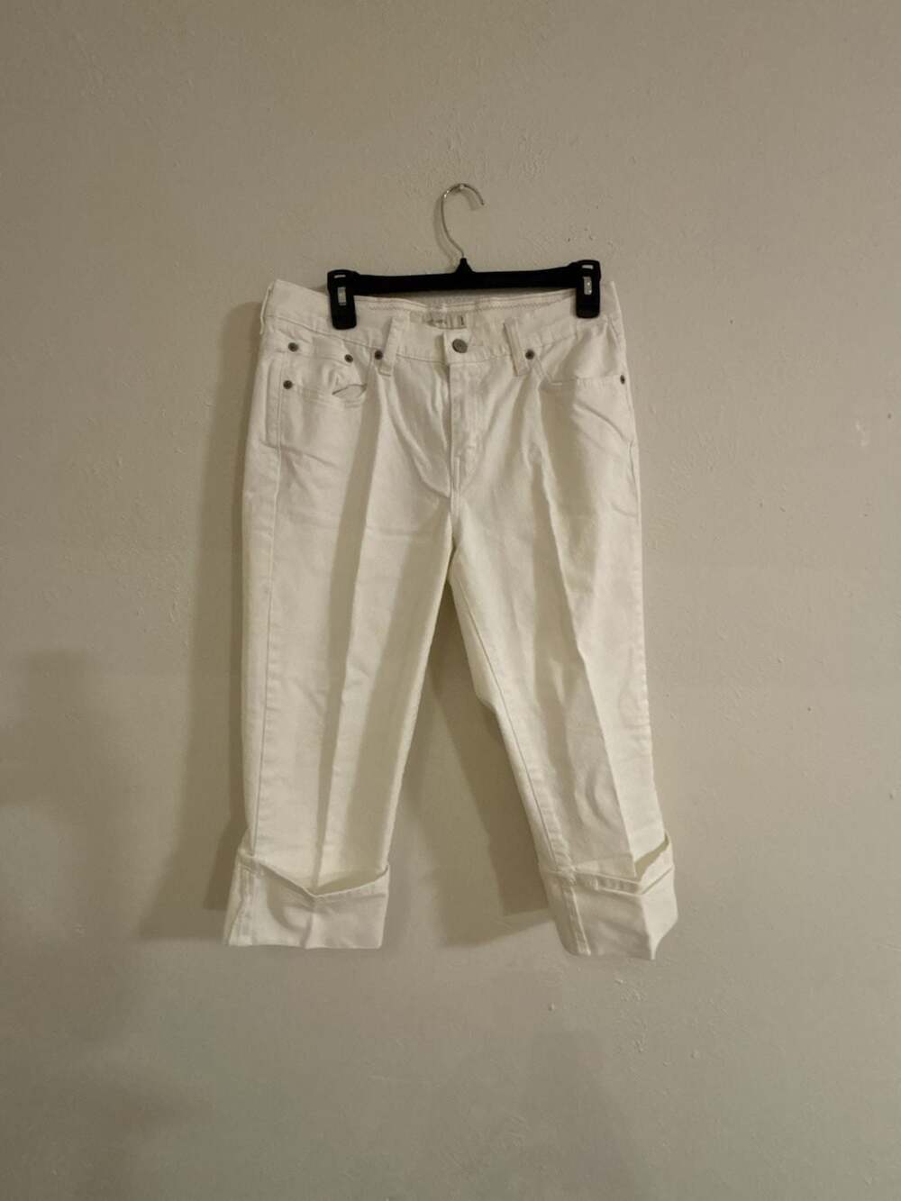 Levi's 515 Jeans White Denim Cropped Trousers